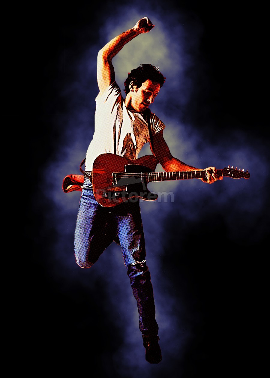 Bruce Springsteen jump by Gunawan Rb Wall Art